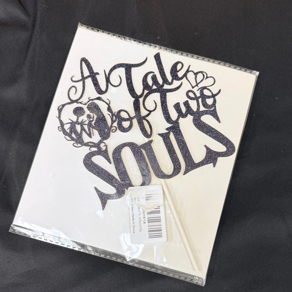 Black Glitter Cake Topper A Tale of Two Souls